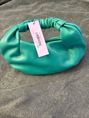 The drop NWT Teal Ruched Handle Mini Shoulder Bag